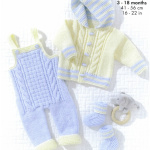 King Cole Dungarees, Jacket, Hat and Bootees Pattern 6608