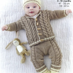 King Cole Jacket, Trousers, Sweater, Hat and Bootees Pattern 6609