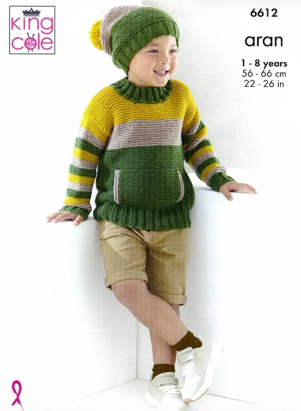 King Cole Sweaters and Hat Pattern 6612