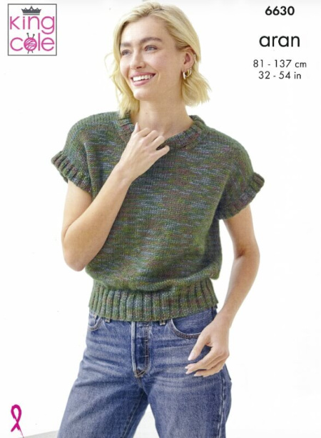 King Cole Drop Shoulder Top and Tank Top Pattern 6630