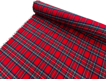 Red Stewart Tartan Brushed Cotton