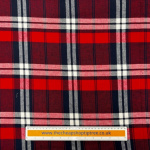 Large Red and Navy Plaid Brushed Cotton