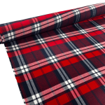 Large Red and Navy Plaid Brushed Cotton