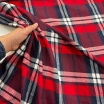 Large Red and Navy Plaid Brushed Cotton