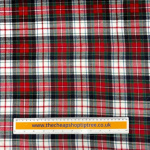 Red, White and Navy Check Brushed Cotton