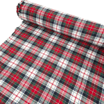 Red, White and Navy Check Brushed Cotton