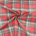 Pink and Grey Plaid Brushed Cotton