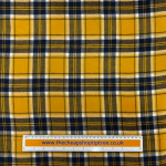 Mustard and Navy Check Brushed Cotton