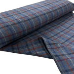 Denim Blue and Grey Check Wool
