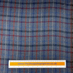 Denim Blue and Grey Check Wool