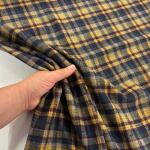 Mustard and Dark Teal Check Wool