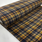Mustard and Dark Teal Check Wool