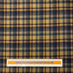 Mustard and Dark Teal Check Wool