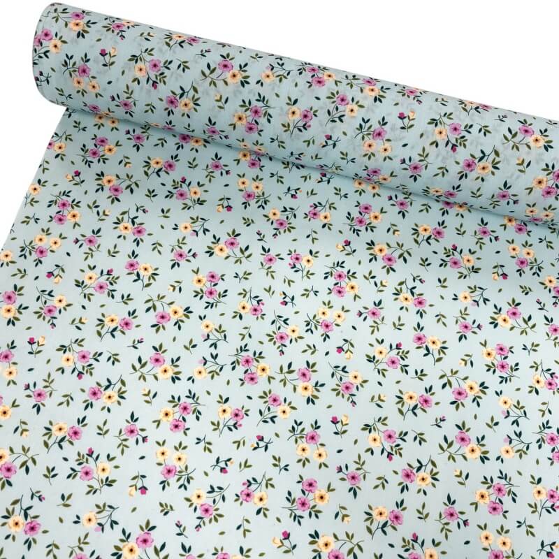 Blue Spring Posy Polycotton