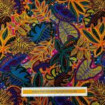 Painted Tribal Leaves Viscose Jersey
