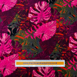 Jungle Leaves Pink Viscose Jersey