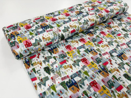 Christmas Village Wide Cotton