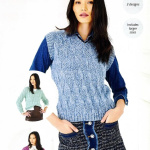 Stylecraft Textured Sweater, Top and Scarf Pattern 10282