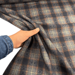 Dark Grey and Orange Plaid Wool