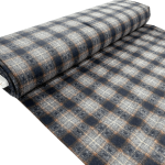 Dark Grey and Orange Plaid Wool