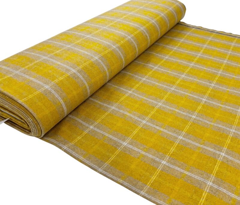 Mustard Gold Check Wool