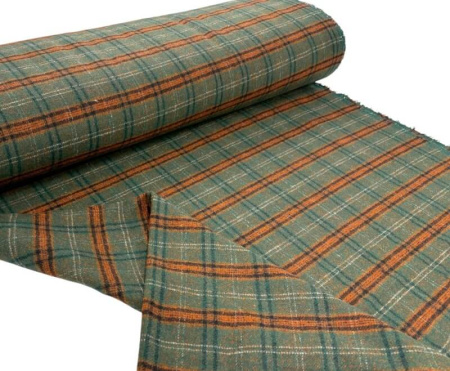 Green Hunting Check Wool
