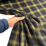 Navy and Olive Check Wool