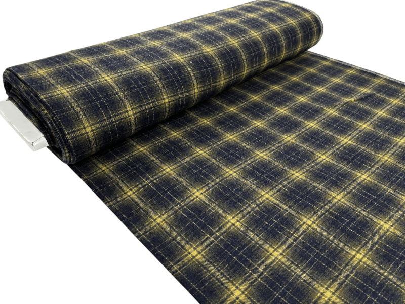 Navy and Olive Check Wool